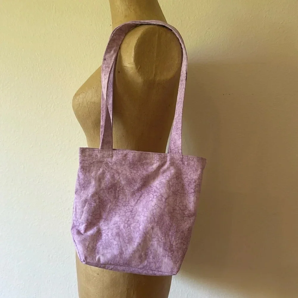 Handmade purple tote bag, cotton made and sewn by 8 year old, carry all or purse